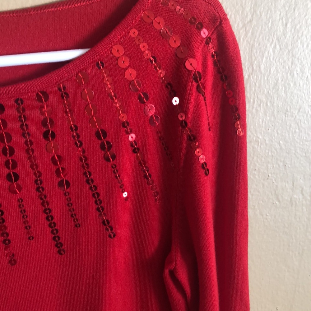 Ruby Rd. Sequins red Blouse - Picture 3 of 4